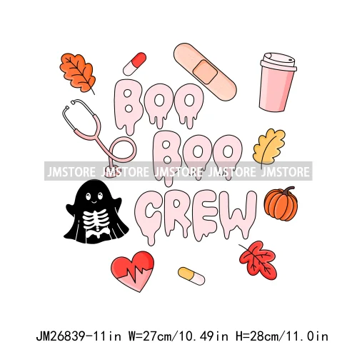 Hot Cute Spooky Ghouls Boo Read Club Bookish Halloween DTF Printing Iron On Transfer Stickers Ready To Press For Hoodies Bags