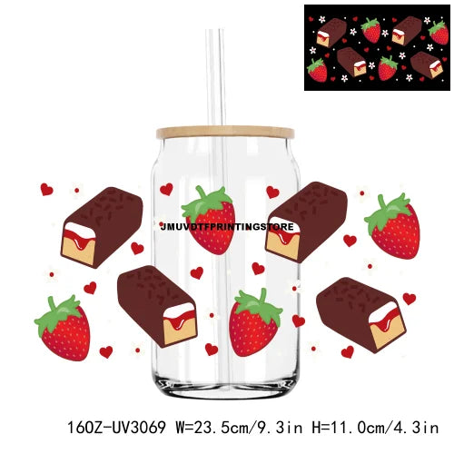 Mexican Sweet Concha Bread Dessert 16OZ UV DTF Cup Wrap Transfers Stickers Custom Label DIY Waterproof Logo For Libbey Glass Can