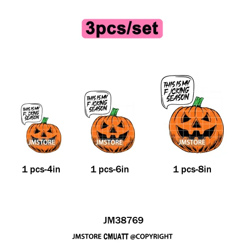 New Sarcastic Halloween Snarky Inspire Quotes Printing Iron on DTF Washable Transfers Stickers Ready to Press for Clothing Bags