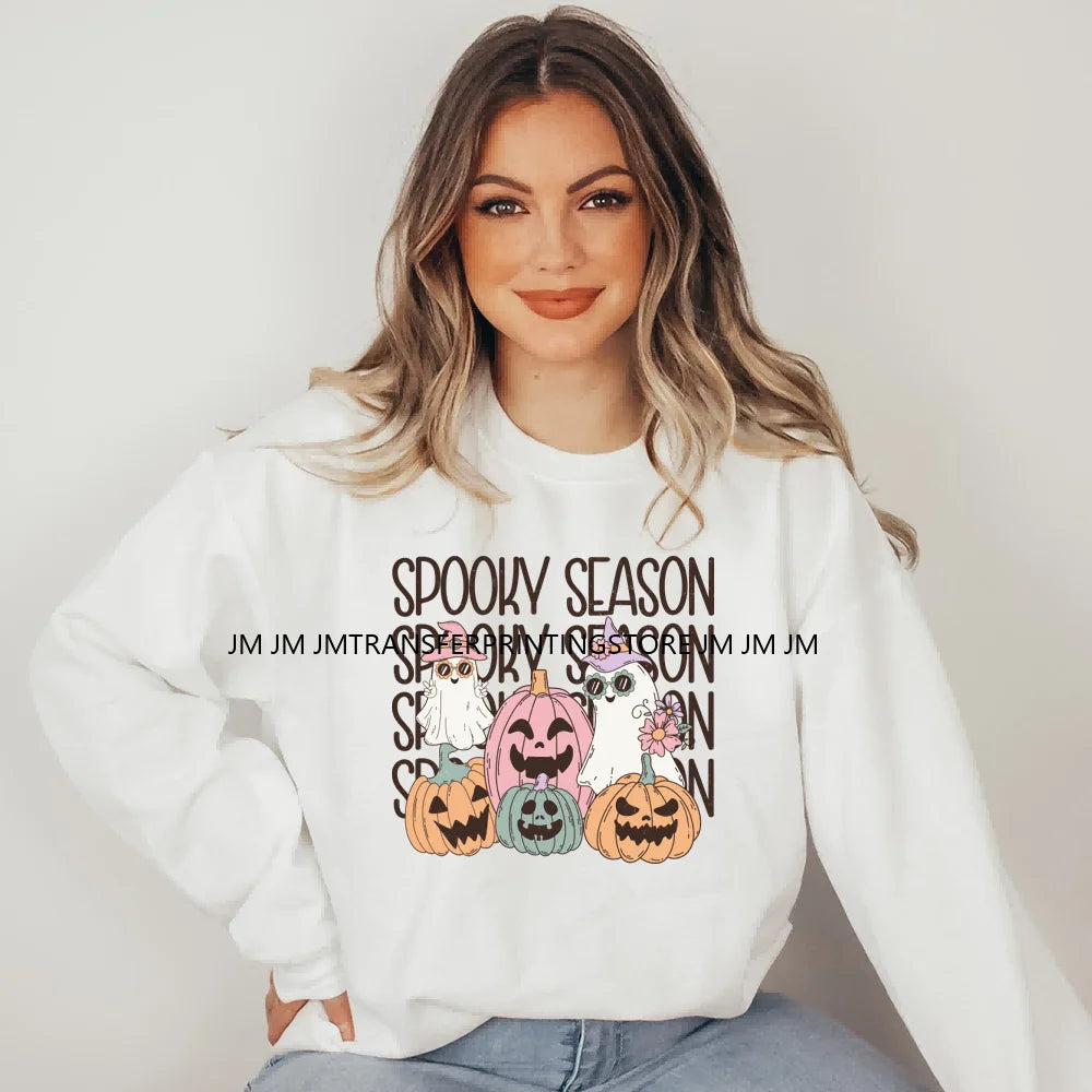 Funny Cartoon Movie Character Halloween Pumpkin Coquette Iron on DTF Washable Heat Transfer Stickers Ready to Press for Clothes