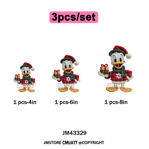 Latch Hook Faux Yarn Cartoon Movie Friends Merry Christmas Iron on Washable DTF Transfers Stickers Ready to Press for Textiles