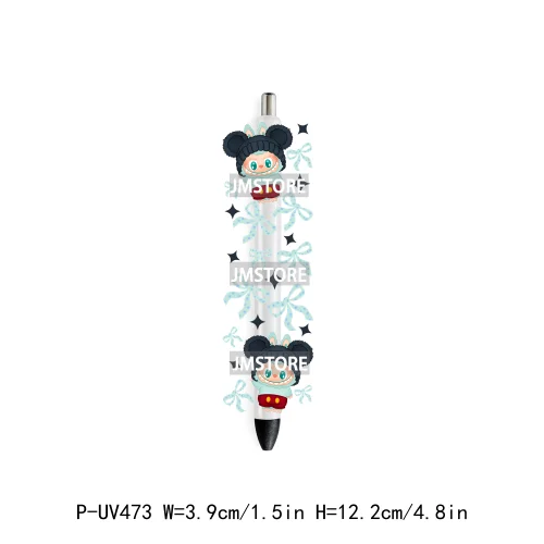 Cute Cartoon Monsters Character Kids UV DTF Pen Wraps Ready To Apply Transfer Stickers Waterproof Prints Durable Custom Labels