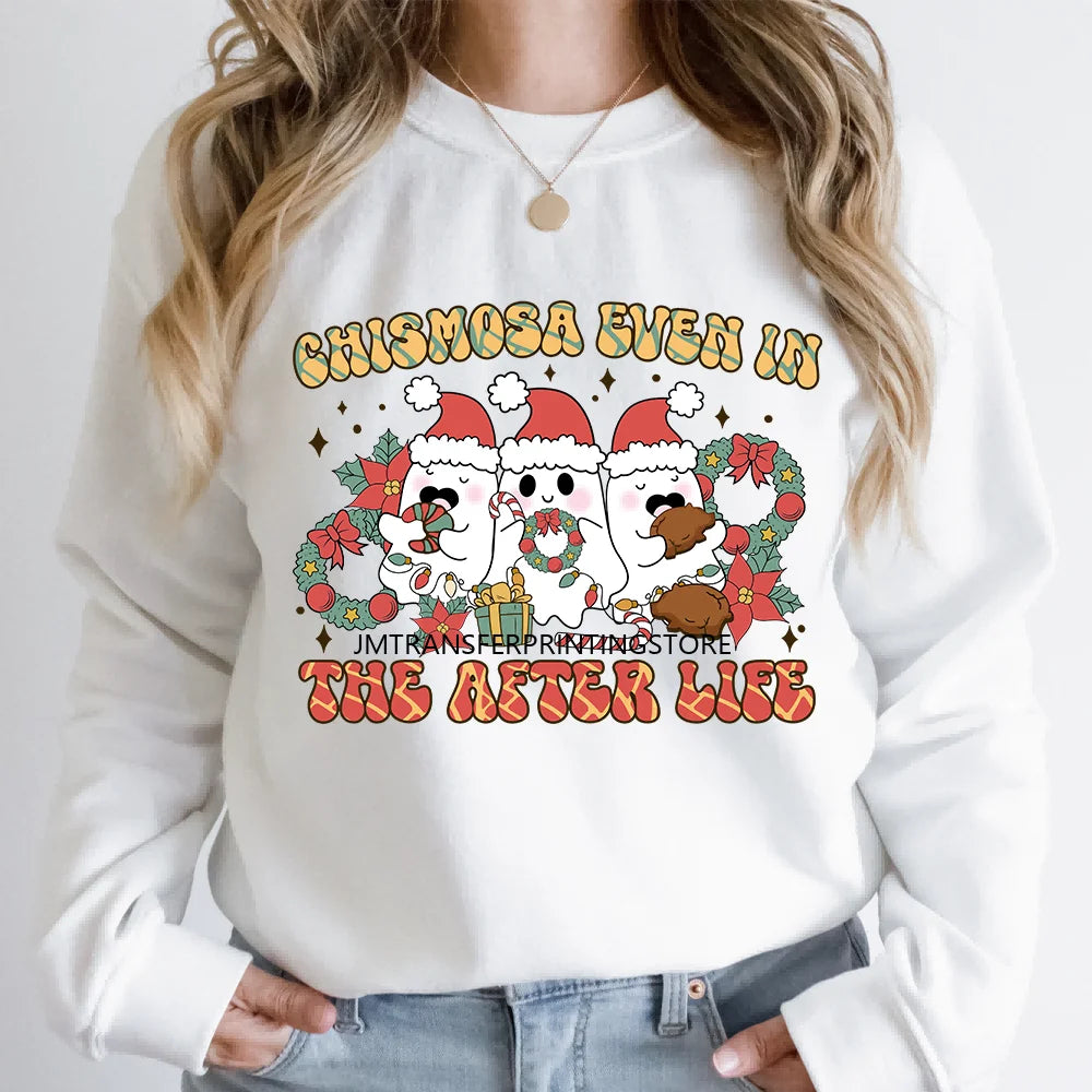Cute Princess Red Ugly Sweater Cartoon Girls Friends Merry Christmas Iron On DTF Transfers Stickers Ready To Press For Clothing