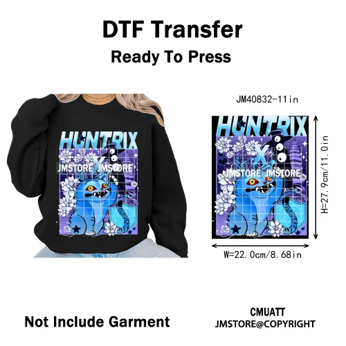 Kpop Culture Idol Movie Inspired Music Lover Cute Blue Anime Character Iron on DTF Transfers Stickers Ready to Press for Clothes