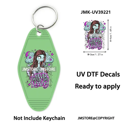 Horror Pumpkin Halloween Cartoon UV DTF Motel Keychain Decal Ready To Ship Durable Transfer Stickers Prints For Hotel Keychain