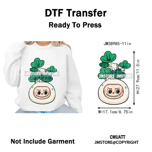 Cartoon Princess Girly Flowers Checkered Doll Characters Iron on DTF Washable Heat Transfer Stickers Ready to Press for Clothing
