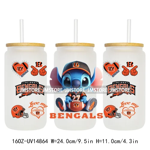 Cute Cartoon Sport Team Game Day 16OZ UV DTF Cup Wraps Ready To Apply Waterproof Transfer Stickers For Libbey Glass Can Tumbler