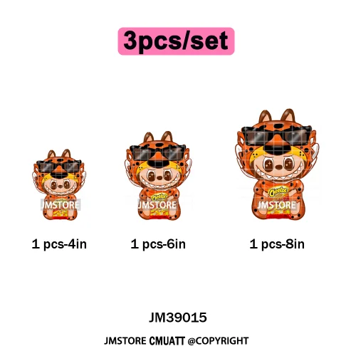 New Cartoon Doll Character With Mexican Food Iron on DTF Washable Heat Transfers Stickers Ready to Press for Textile Bags