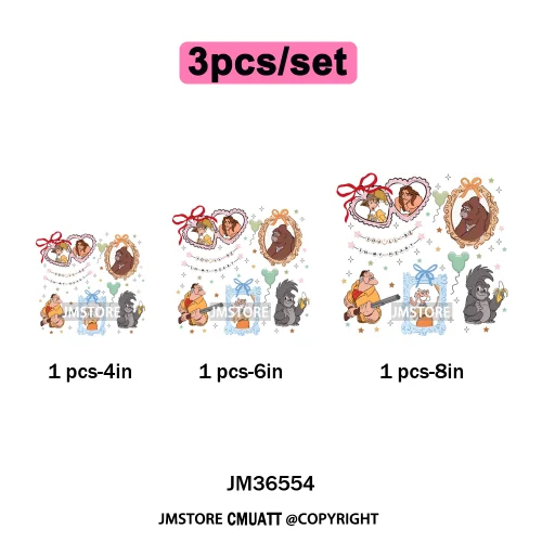 Colorful Animal Coquette Mirror Bracelet Cartoon Character Printing Iron On DTF Transfers Stickers Ready To Press T-shirts Bags