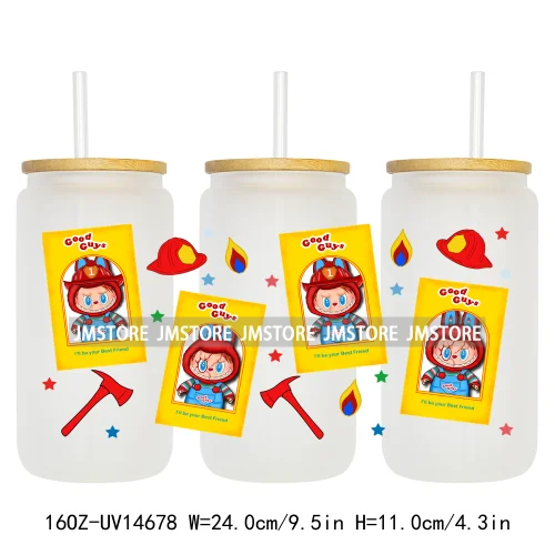 Funny Cartoon Character UV DTF Stickers Ready to Transfer Cup Wrap Custom Labels DIY Craft For Libbey Can Glass Tumblers Mugs