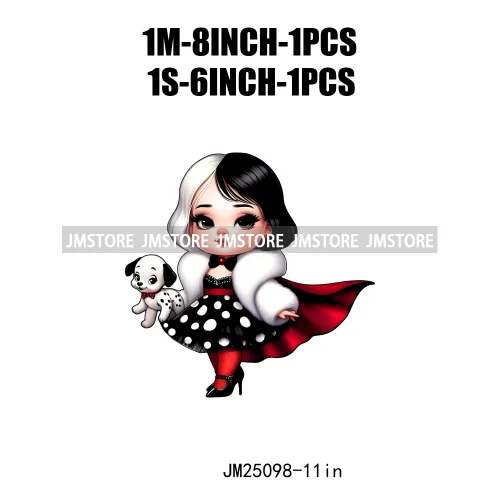 Cartoon Washable Halloween Princess Evil Queen Girls Printing Designs DTF Iron On Transfers Stickers Ready To Press For Textil