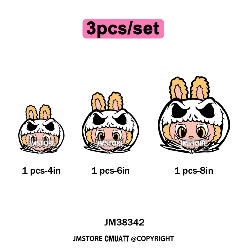 New Cartoon Costume Monster Dolls Lover DTF Printing Decals Iron on Washable Transfers Stickers Ready to Press for T-shirts