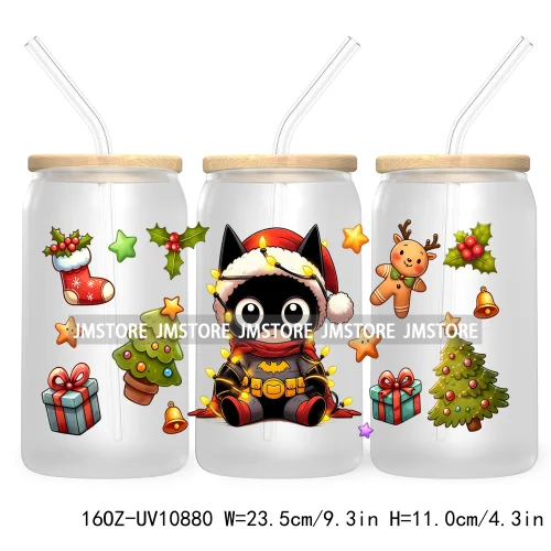 Cute Baby Horror Characters Christmas Season 16OZ UV DTF Cup Wrap Transfer Stickers Durable Waterproof Logo For Libbey Glass Can