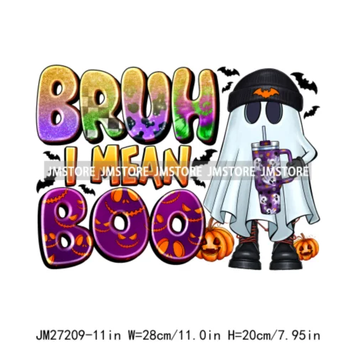 Sweet Spooky Ice Cream Season Ghost Boo Halloween Creepy People Trick Or Treat Candy DTF Iron On Transfers Stickers For T-shirts