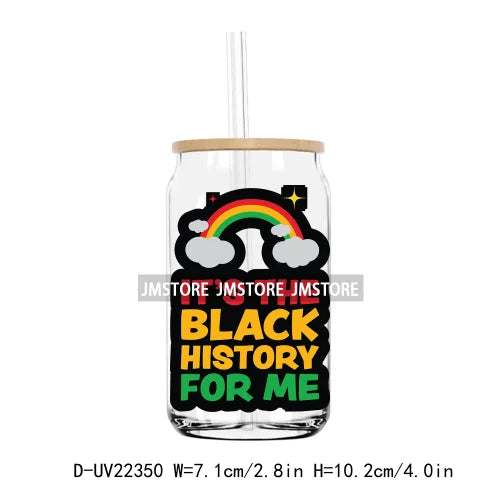 Stepping Into Juneteenth Black History Month UV DTF Transfer Stickers Decal For Libbey Cold Cup Mug Tumbler Waterproof DIY Craft