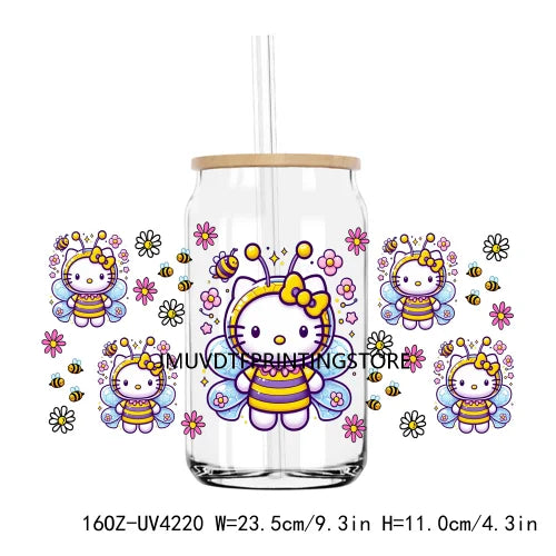 Cartoon Couple 16OZ UV DTF Cup Wrap Transfers Stickers Mouse And Friends Custom Labels DIY Waterproof Logo For Libbey Glass Can