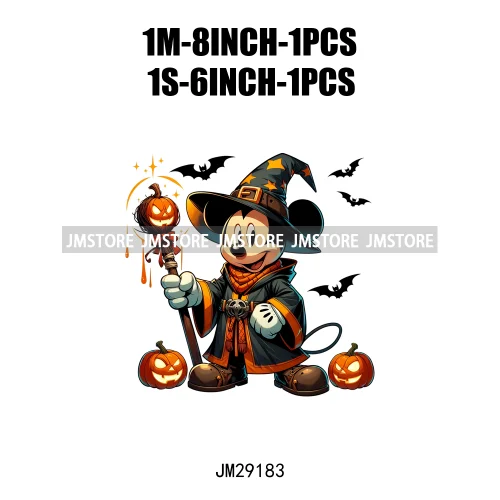 Cartoon Halloween Scary Cute Horror Characters Pumpkin Fall Vibes DTF Iron On Transfers Stickers Ready To Press For Clothing