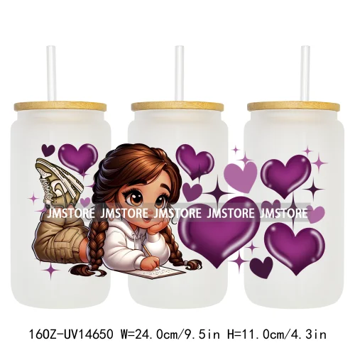 Cartoon Princess Hearts UV DTF Stickers Ready to Transfer Cup Wrap Custom Labels DIY Craft For Libbey Can Glass Tumblers Mugs