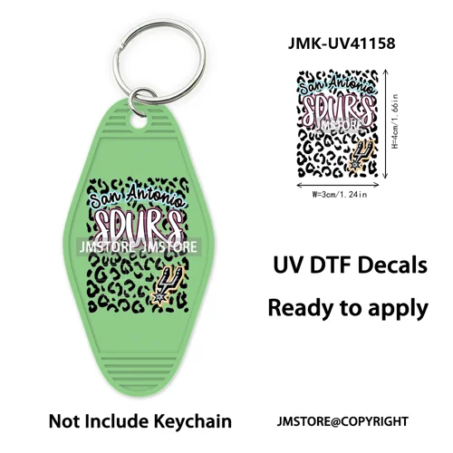 Football Cowboys Coquette Bow Game Day UV DTF Motel Keychain Wraps Ready To Apply Waterproof High Quality Hotel Keychain Decals