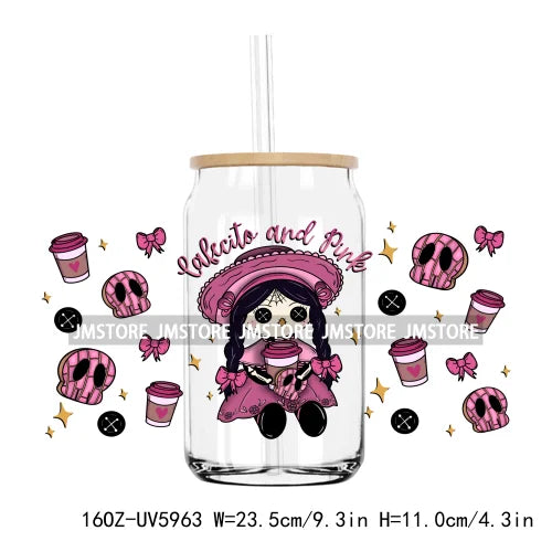 Latina Culture Cartoon Girls 16OZ UV DTF Cup Wrap Transfers Stickers Custom Labels Durable Waterproof Logo For Libbey Glass Can