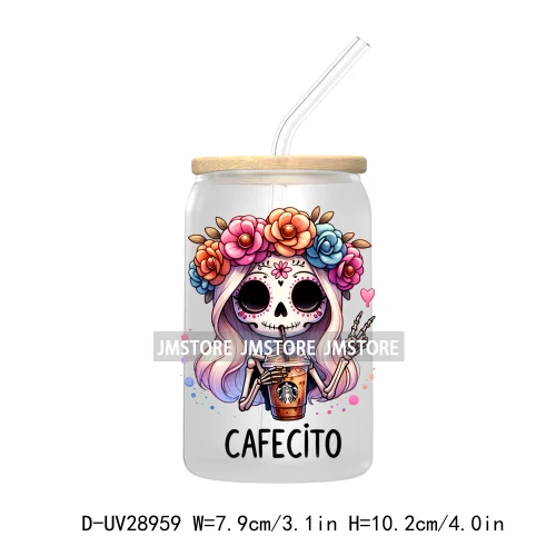 But First Cafecito Y Chisme UV DTF Transfer Stickers Decals For Libbey Cold Cups Mugs Tumbler Coquette Bow Sweet Like Pan Dulce