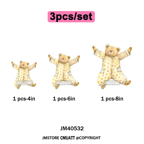 Cute Nursery Sleepy Baby Safari Jungle Animals in Pajamas Love Iron on DTF Washable Transfers Sticker Ready to Press for Clothes