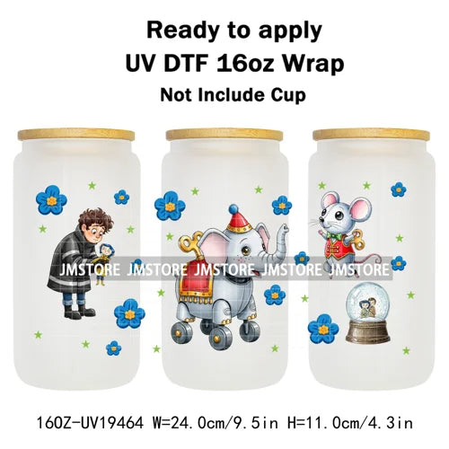 Horror Movie Witchy Girl Black Cat UV DTF Wraps Transfer Sticker Selfadhesive Waterproof High Quality For 16OZ Libbey Glass Can