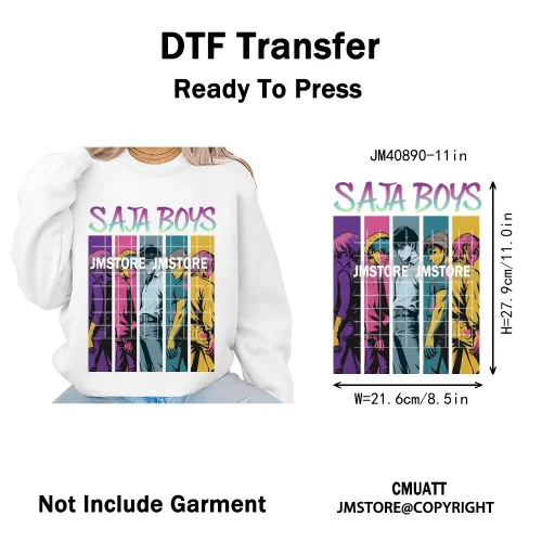 Kpop Movie Style Soda Pop Demon Inspired Movie Girl Dinner Iron on DTF Washable Transfers Stickers Ready to Press for Hoodies