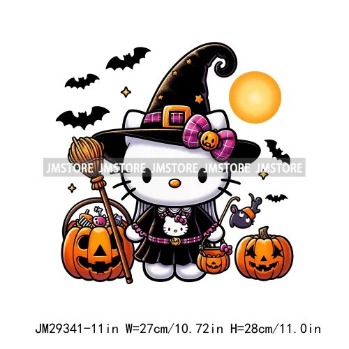 Cartoon Horror Character Halloween Vibes Pumpkin Killer Logos Iron On DTF Transfers Stickers Ready To Press For Hoodies