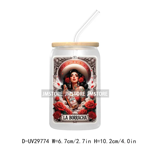 San Judas Tadeo Roses Praying Hands Mexican Woman UV Sticker Decals For Libbey Cold Cup Mug Tumbler Transfer Stickers Waterproof