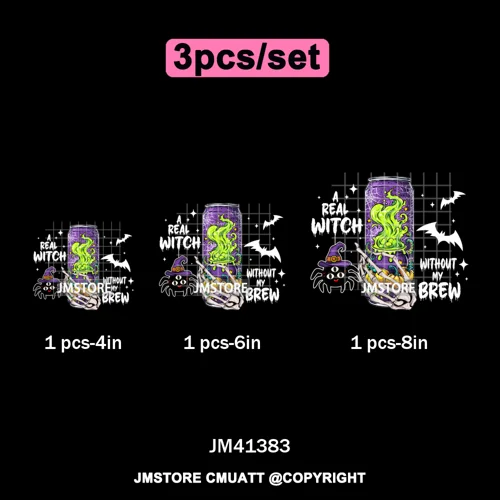 Cute Soda Can Energy Drink Boo Ghost Coquette Spooky Halloween Iron on DTF Washable Transfer Sticker Ready to Press for Clothing