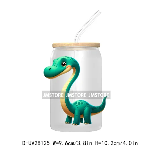 Cute Baby Dinosaur Kids Gift UV DTF Transfer Stickers Decals For Libbey Cold Cups Mugs Tumbler Waterproof Craft Cartoon Animals