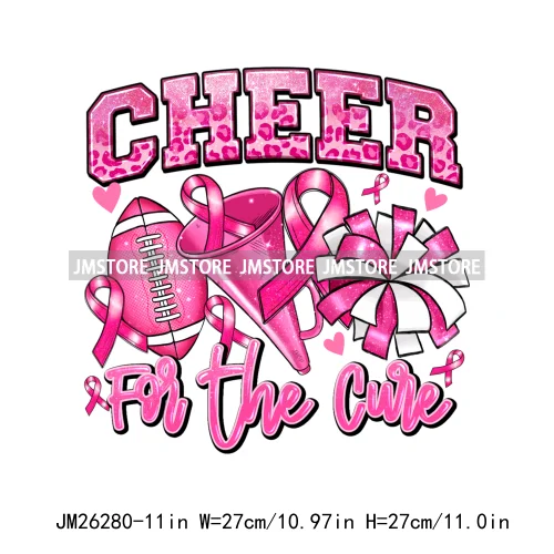 Faith Hope Love In October We Wear Pink Fight Breast Cancer Survivor Queen DTF Iron On Heat Press Transfer Stickers For Clothing