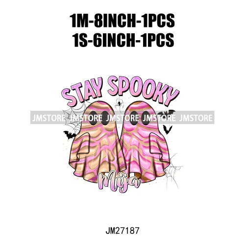 Spanish Espooky Vibes Latina Pantasmas Mexican Halloween Conchas Cucuys Aqui Espantan DTF Iron On Transfers Stickers For Hoodies