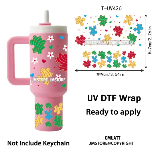 Concha Mexican Culture Cartoon Cow UV DTF Mini Tumbler Keychain Wraps Ready To Apply Transfer Stickers Prints Waterproof Decals