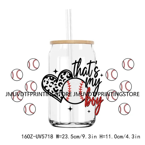 Sport In My Mom Era 16OZ UV DTF Cup Wrap Transfers Stickers Softball Custom Labels Durable Waterproof Logo For Libbey Glass Can