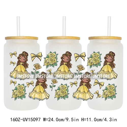 Beauty Princess And Beast UV DTF Stickers Ready to Transfer Cup Wrap Custom Labels DIY Craft For Libbey Can Glass Tumblers Mugs