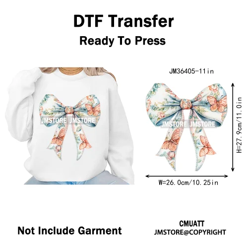 Pink Blue Flower Silk Coquette Chinoiserie Toile De Jouy Design Iron on DTF Heat Transfers Stickers Ready to Press for Clothes