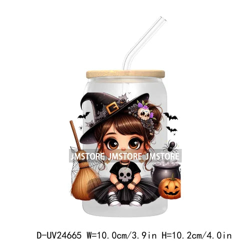 Halloween Latina Princess UV DTF Transfer Stickers Decals For Libbey Cold Cups Mugs Tumbler Custom Waterproof DIY Labels Pumpkin