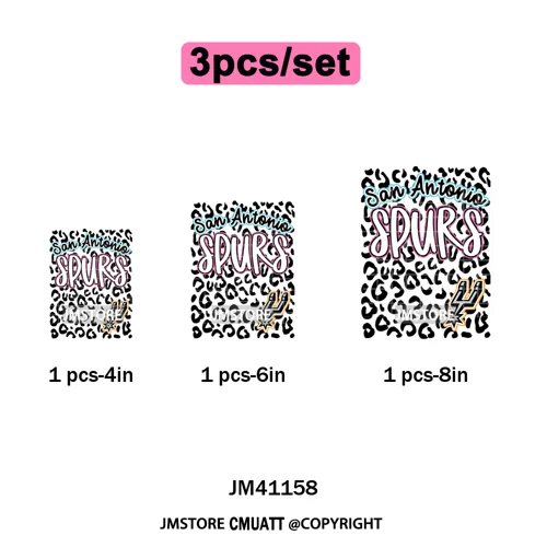 Faux Glitter Leopard Game Day American Football Sport Coquette Iron on Washable DTF Transfer Stickers Ready to Press for Clothes