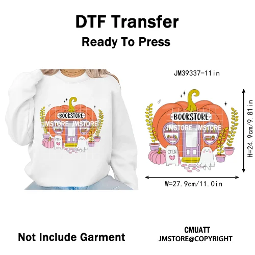 Fall Into Reading Sunflower Pumpkin Coquette Autumn Season Vibes Iron on DTF Heat Transfers Stickers Ready to Press for T-shirts