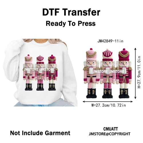 Faux Yarn Christmas Tree Cake Knitting Holiday Xmas Festive Iron on DTF Washable Transfers Stickers Ready to Press for T-shirts