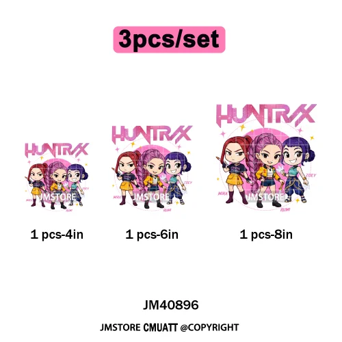 Kpop Movie Style Soda Pop Demon Inspired Movie Girl Dinner Iron on DTF Washable Transfers Stickers Ready to Press for Hoodies