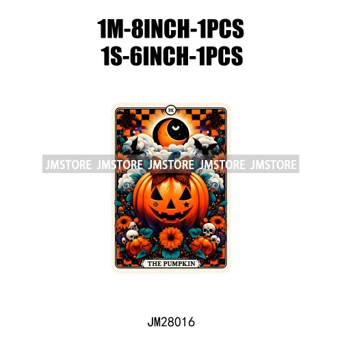 Custom Spooky Season Ghost Cycopath Skull Halloween Tarot Card DTF Iron On Heat Press Transfer Stickers Printing For Hoodies