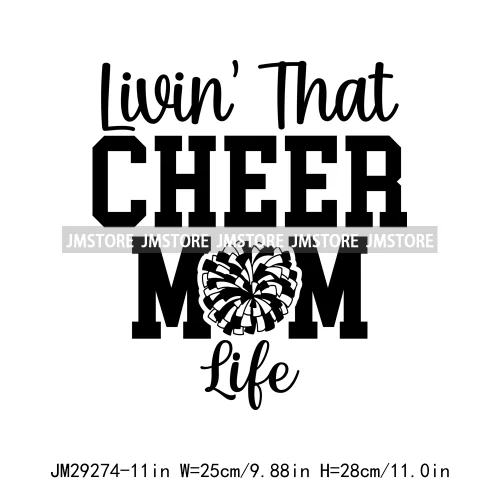 Cheer Mom Life Cheerleader Girls Camo Bow Dove Season Designs Iron On DTF Transfers Stickers Ready To Press For Clothes