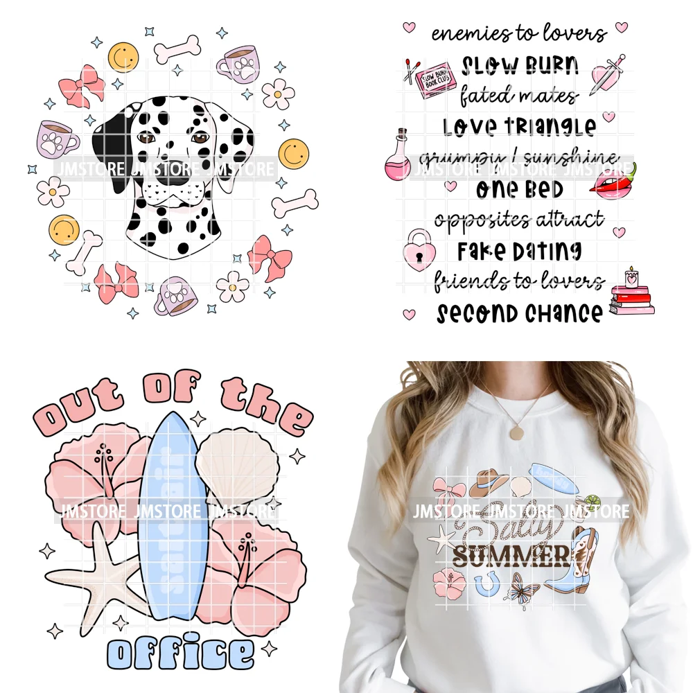 Best Mom Dog Out Of Office Summer Inspirational Quotes Good Vibes Iron on DTF Heat Transfer Stickers Ready to Press for T-shirts