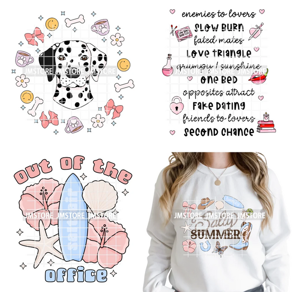 Best Mom Dog Out Of Office Summer Inspirational Quotes Good Vibes Iron on DTF Heat Transfer Stickers Ready to Press for T-shirts