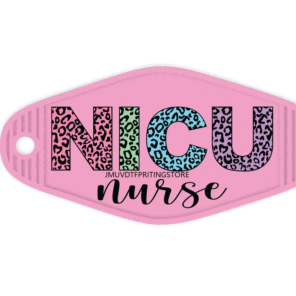 Leopard CNA Nurse Life High Quality WaterProof UV DTF Stickers For Motel Hotel Keychain Scrubs Coffee And Messy Buns