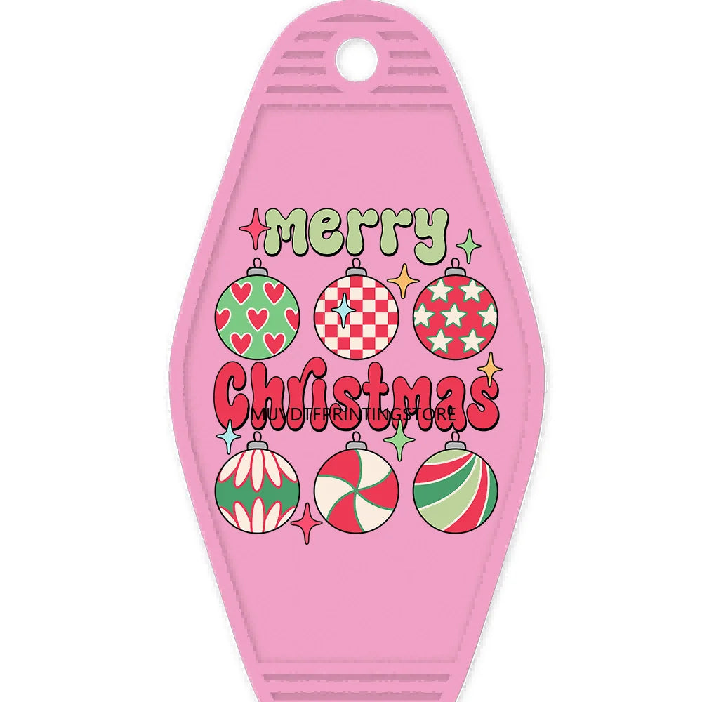 Howdy Christmas High Quality WaterProof UV DTF Sticker For Motel Hotel Keychain Making Spirits Bright Snowman