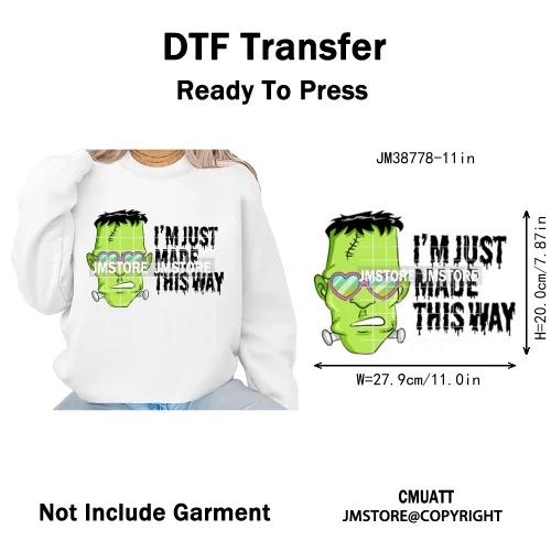 New Sarcastic Halloween Snarky Inspire Quotes Printing Iron on DTF Washable Transfers Stickers Ready to Press for Clothing Bags